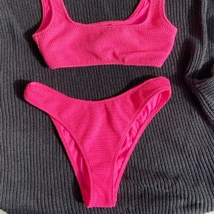 Neon pink L.A HEARTS high waisted bikini set💕 👙